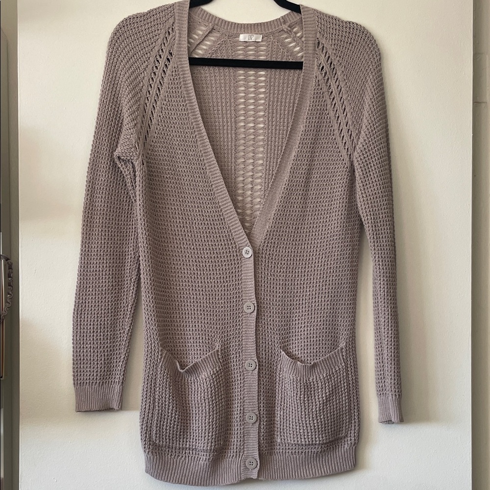BP|Taupe Open Knit Cardigan Sweater|Small|EUC